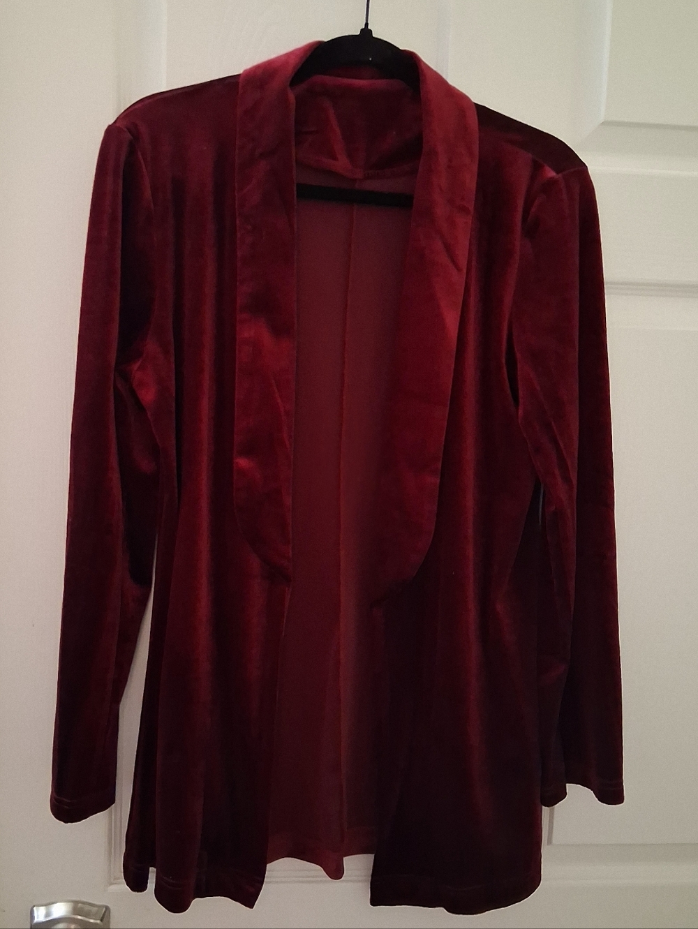 Burgandy Elegant Women's Velvet Jacket - Picture 4 of 7